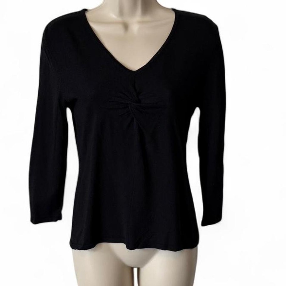 Vintage Black Front Knot Lightweight Sweater‎